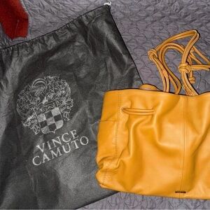 Vince Camuto Mustard Yellow Leather Tote